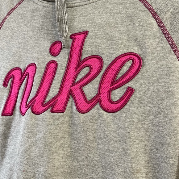 Nike Kids Gray Grey Pink Hoodie XS - Picture 3 of 3